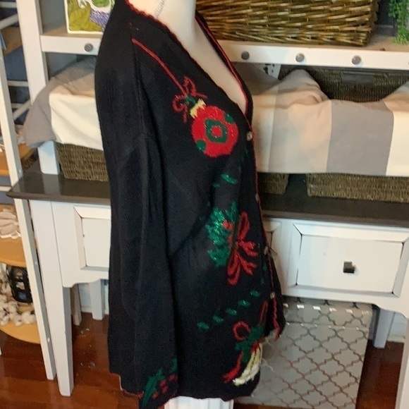Style Studio Vintage Christmas Sweater Oversized Cardigan Size Medium - Picture 5 of 12